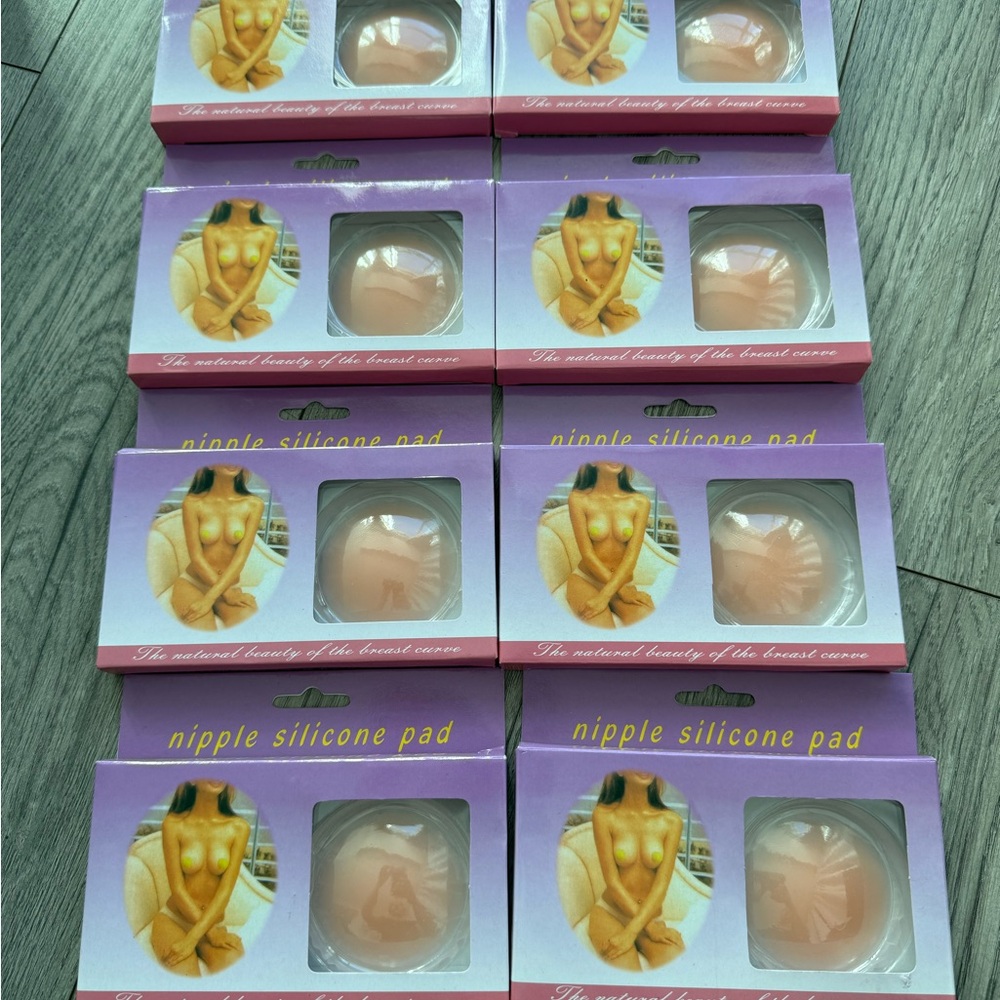 8 Set Silicone Nipple Pads - Nude